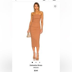 MISHA Calandra midi cocktail wedding guest dress